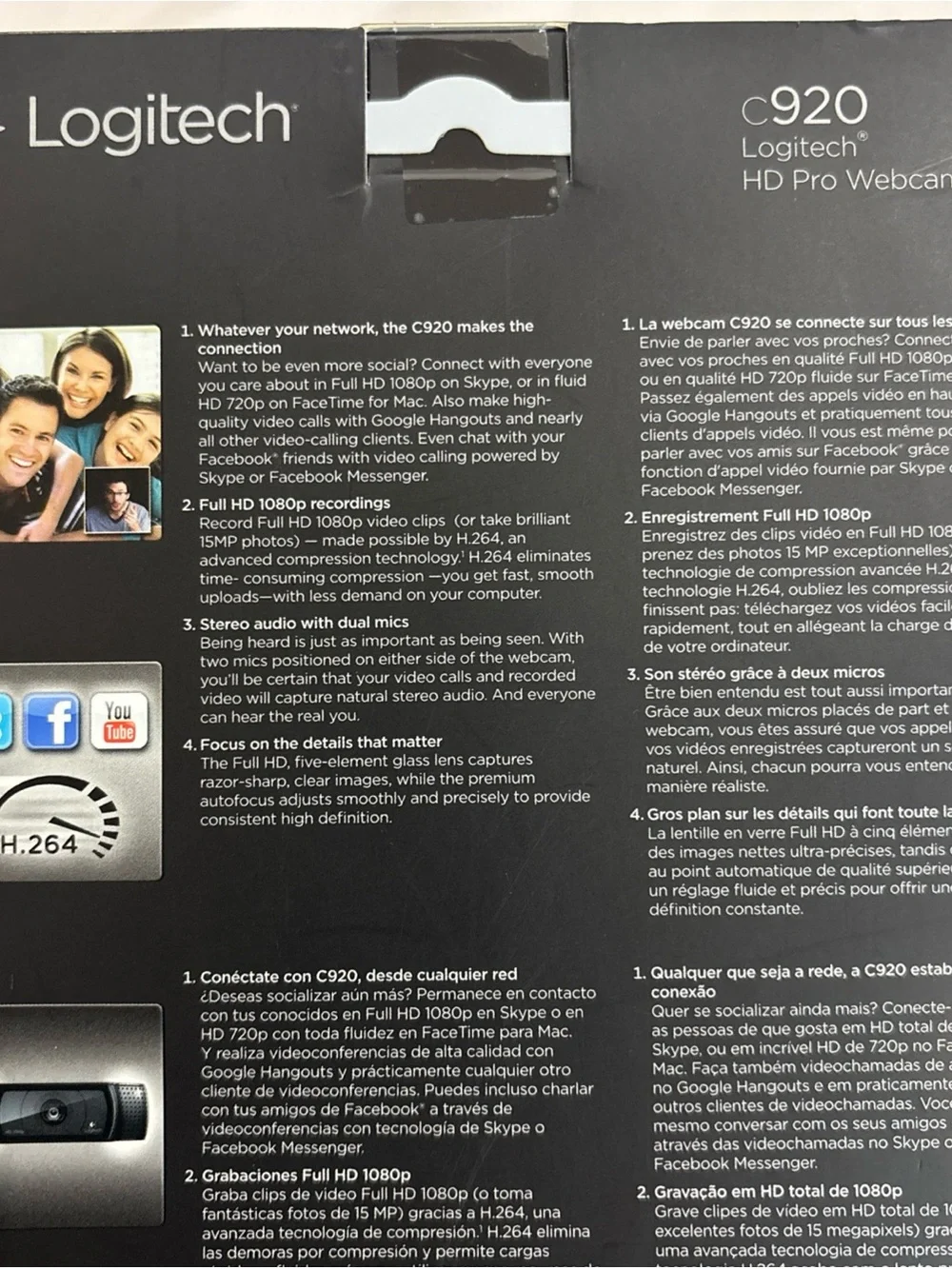Logitech C920 (960-000764) HD Pro Webcam - Black New in Box